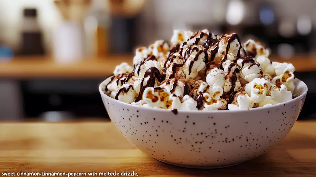 A bowl of golden herb-seasoned popcorn, lightly coated with green herbs and seasoning, served on a marble countertop.