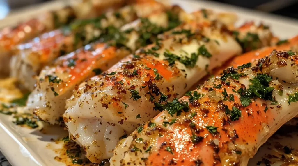 Close-up of the texture of snow crab legs.